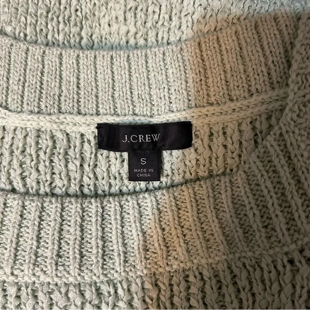 J. Crew Ribbed Sweater Tank Top Square Neck Mint Green Small